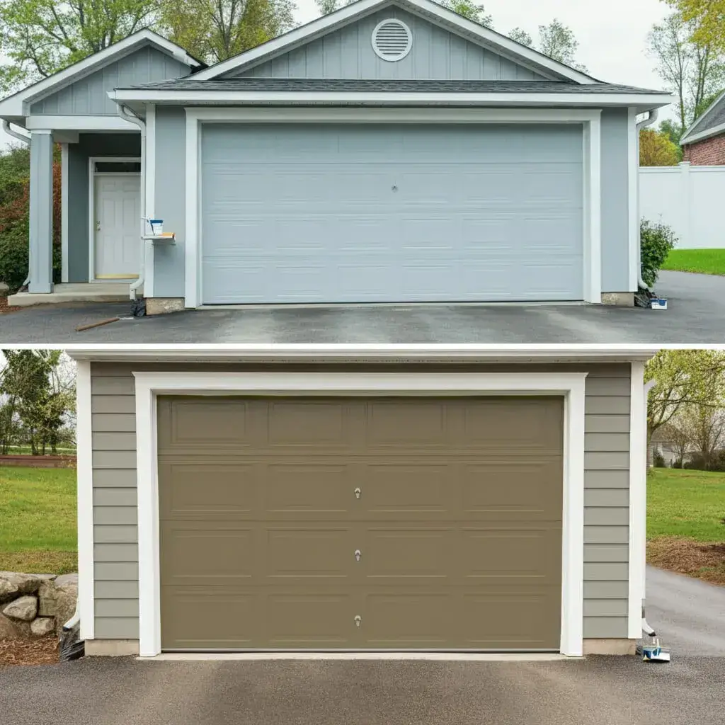 Garage door spray painting service London – professional residential respray by Inspire Spray Coat